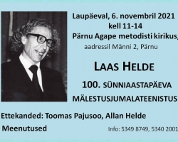 Laas Helde 100. sünniaastapäeva mälestusjumalateenistus